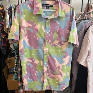 Just Attitude Multicolor Camouflage Men's SS Button Down Shirt